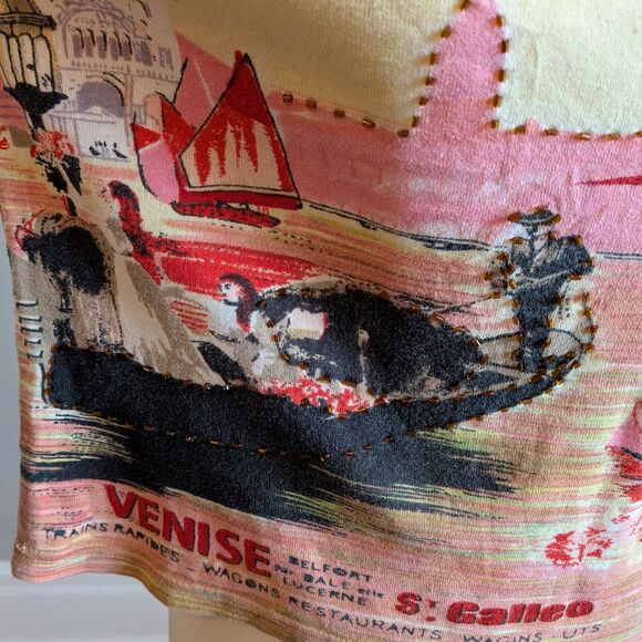 Vintage Y2K Take Two Clothing Beaded Shirt Venice Gondola Size XL - Picture 5 of 9